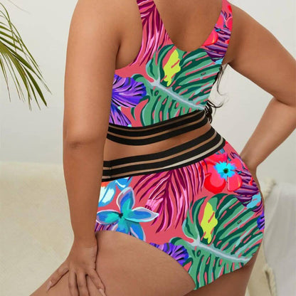 Biquíni plus size cintura alta cor rosa