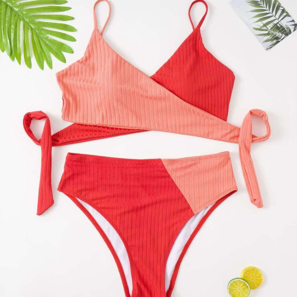 Biquíni plus size modelo dual cor vermelho 