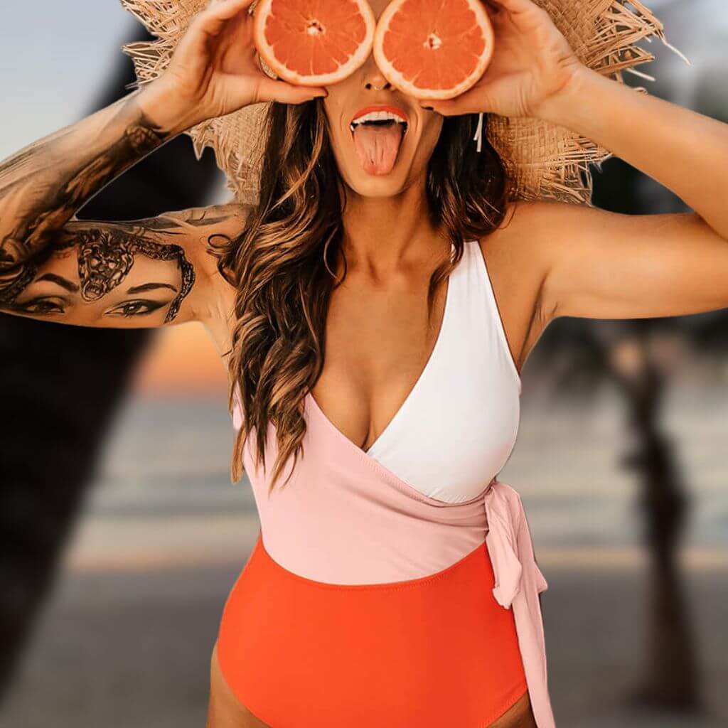 Maiô laranja modelo Orange